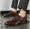 Men Business Casual Non Slip Lace  up Lattice Dress Shoes