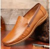 Men Pure Color PU Slip On Casual Driving Shoes