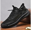 Men Breathable Cloth Fabric Elastic Band Light Weight Sport Handmade Sneakers