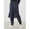 Mens Punk Patchwork Solid Drawstring Harem Pants